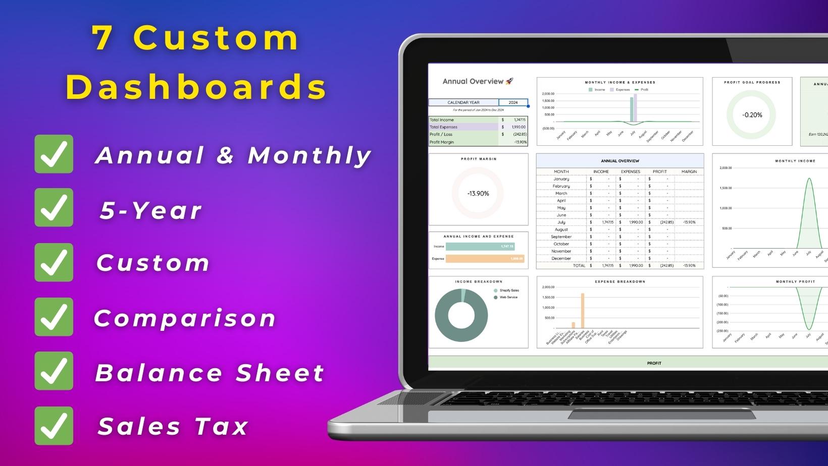 Google Sheets Accounting Dashboard