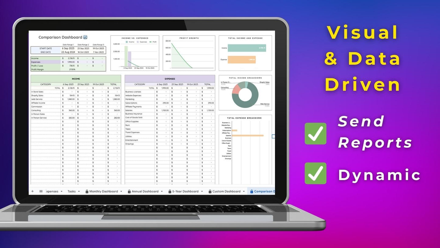 Google Sheets Accounting Dashboard