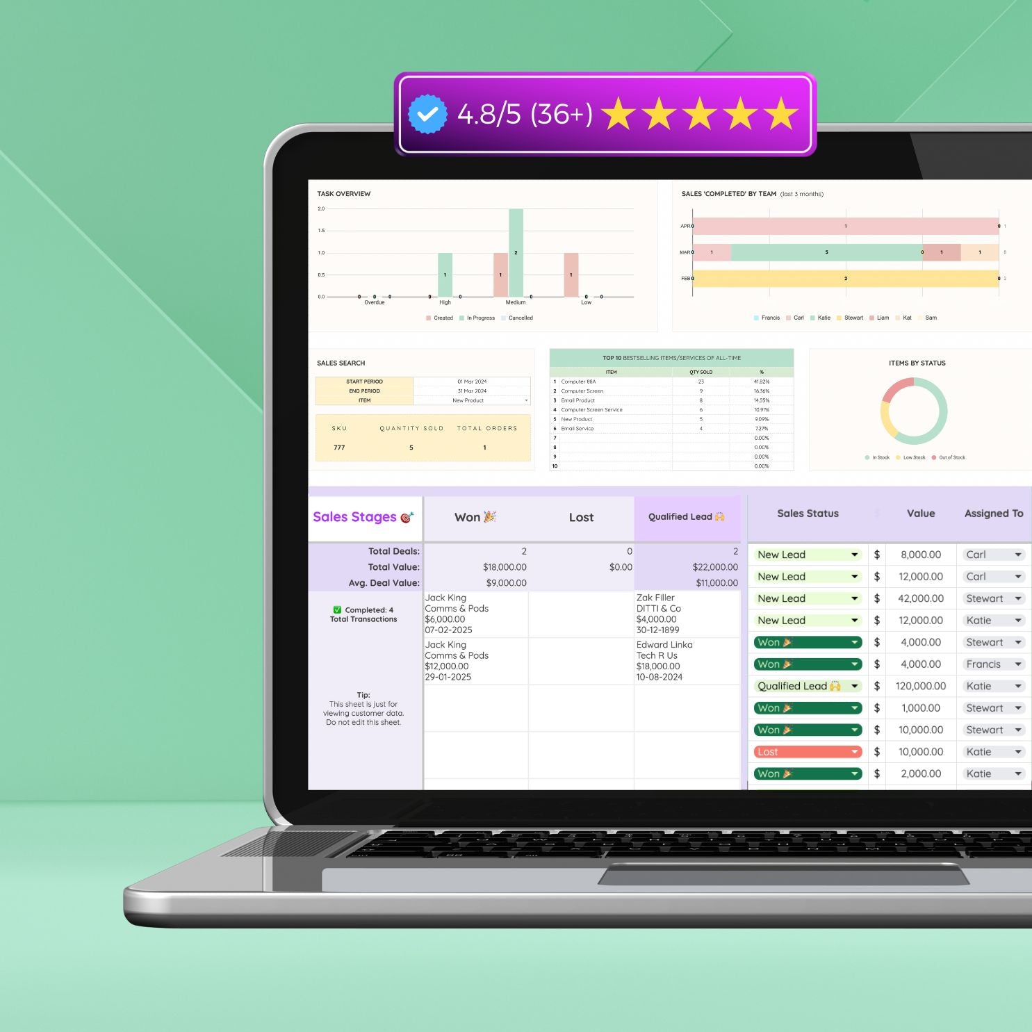 Google Sheets CRM Template