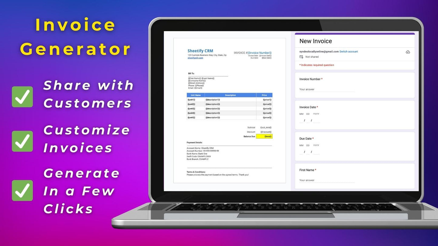 Google Sheets Invoice Generator