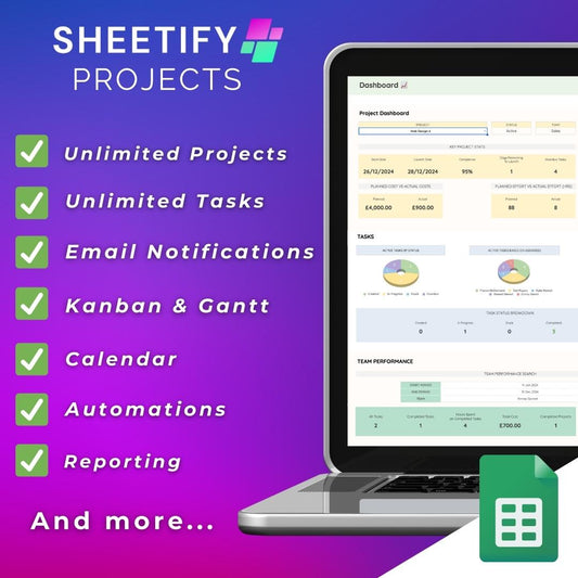 Sheetify Google Sheets Project Management Software